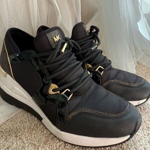 Michael Kors Black and Gold Men's Sneakers